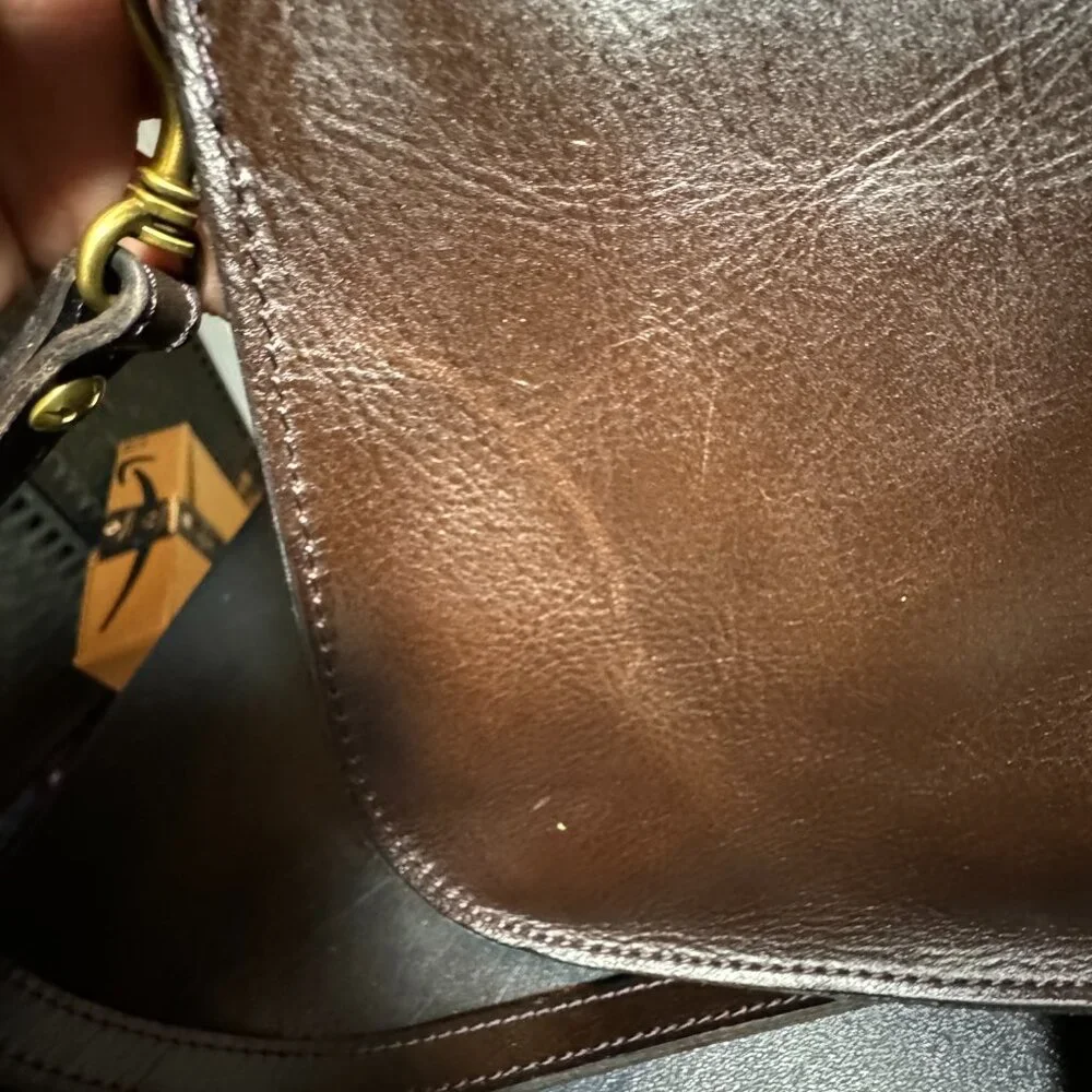 Patricia Nash chocolate leather Perrone crossbody bag